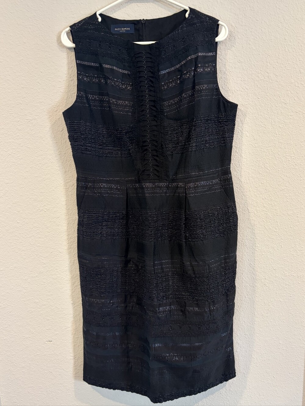 Piazza Sempione Womens Classic Black Sparkle Textured Sleeveless Midi Dress‎ 48